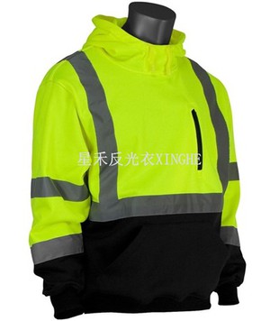 প্রতিফলিত কালো নিচের সোয়েটশার্ট হুডেড পুলওভার