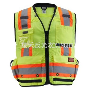 হলুদ ক্লাস 2 সার্ভেয়ারের হাই ভিজিবিলিটি সেফটি ভেস্ট 27-পকেট সহ